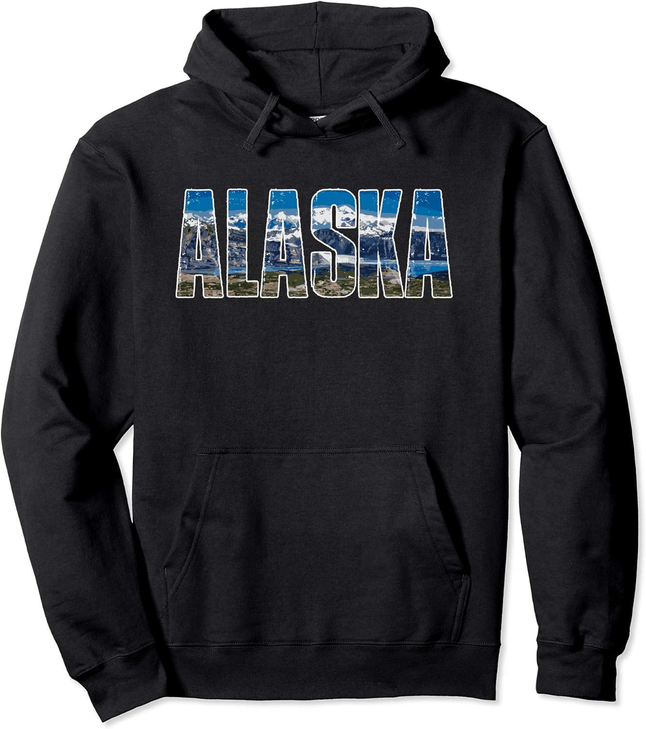Alaska Travel Shirt, Alaskan Landscape and Glaciers Pullover Hoodie